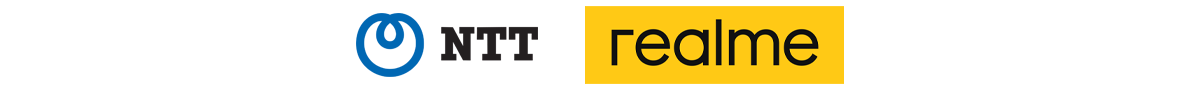 logos of NTT and realme